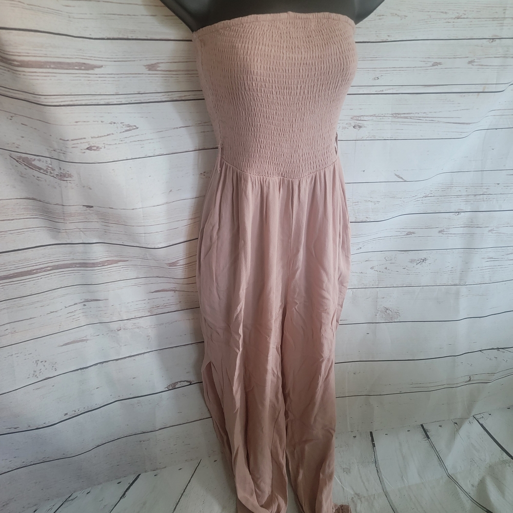 Blush Pink Strapless/Tube Jumpsuit